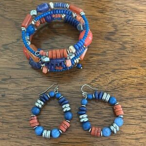 Pretty wrap bracelet & earring set